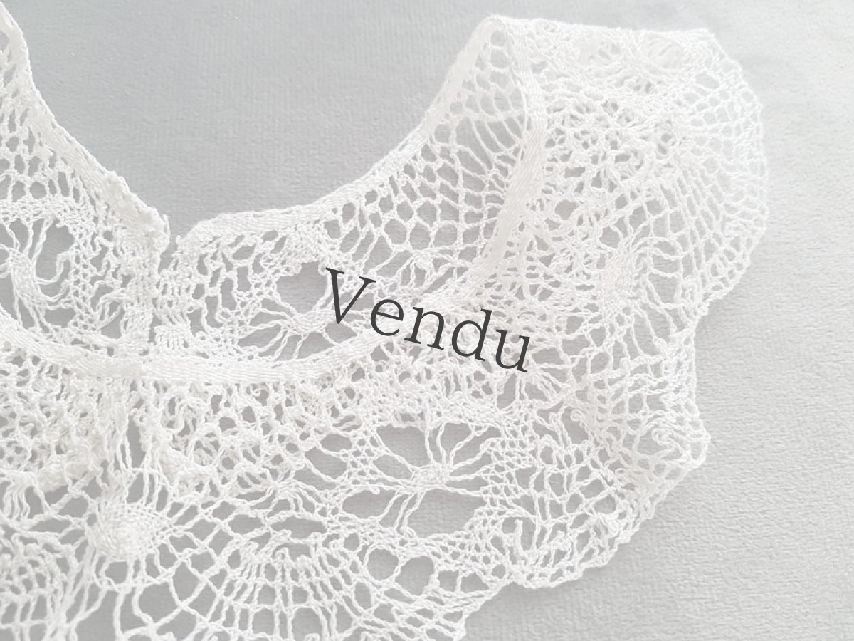 画像4: フランス　手編みボビンレースのつけ襟 (4)