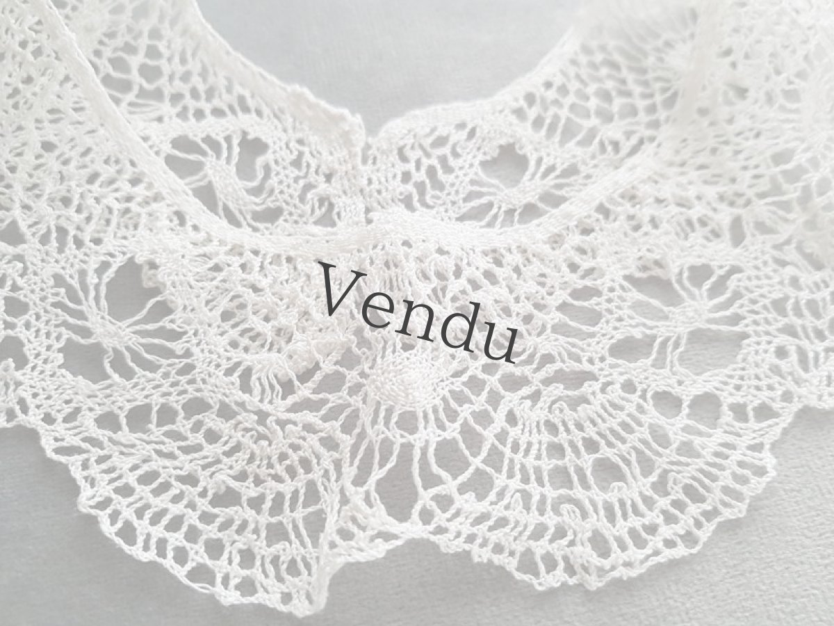 画像6: フランス　手編みボビンレースのつけ襟 (6)