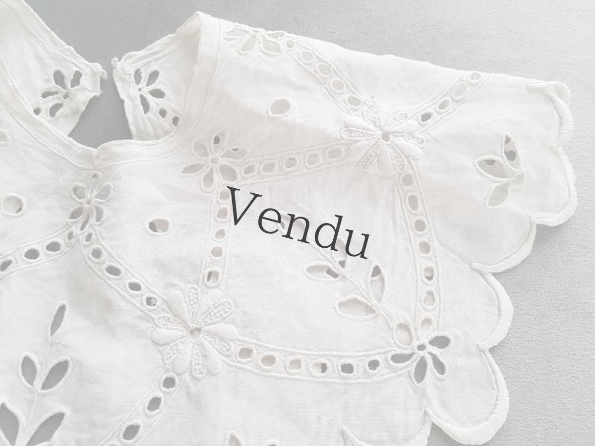 画像3: フランスアンティーク　リネンカットワークのつけ襟 (3)