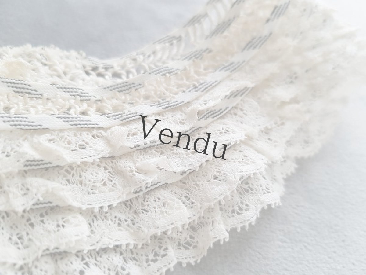 画像3: フランスヴィンテージ　リボンとレースのつけ襟 (3)