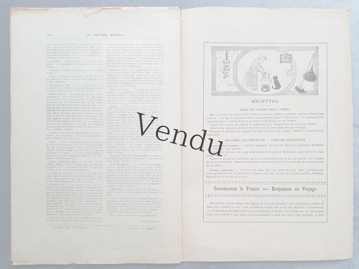画像8: フランスアンティーク少女誌 La Poupée Modele 1920 AOUT (8)