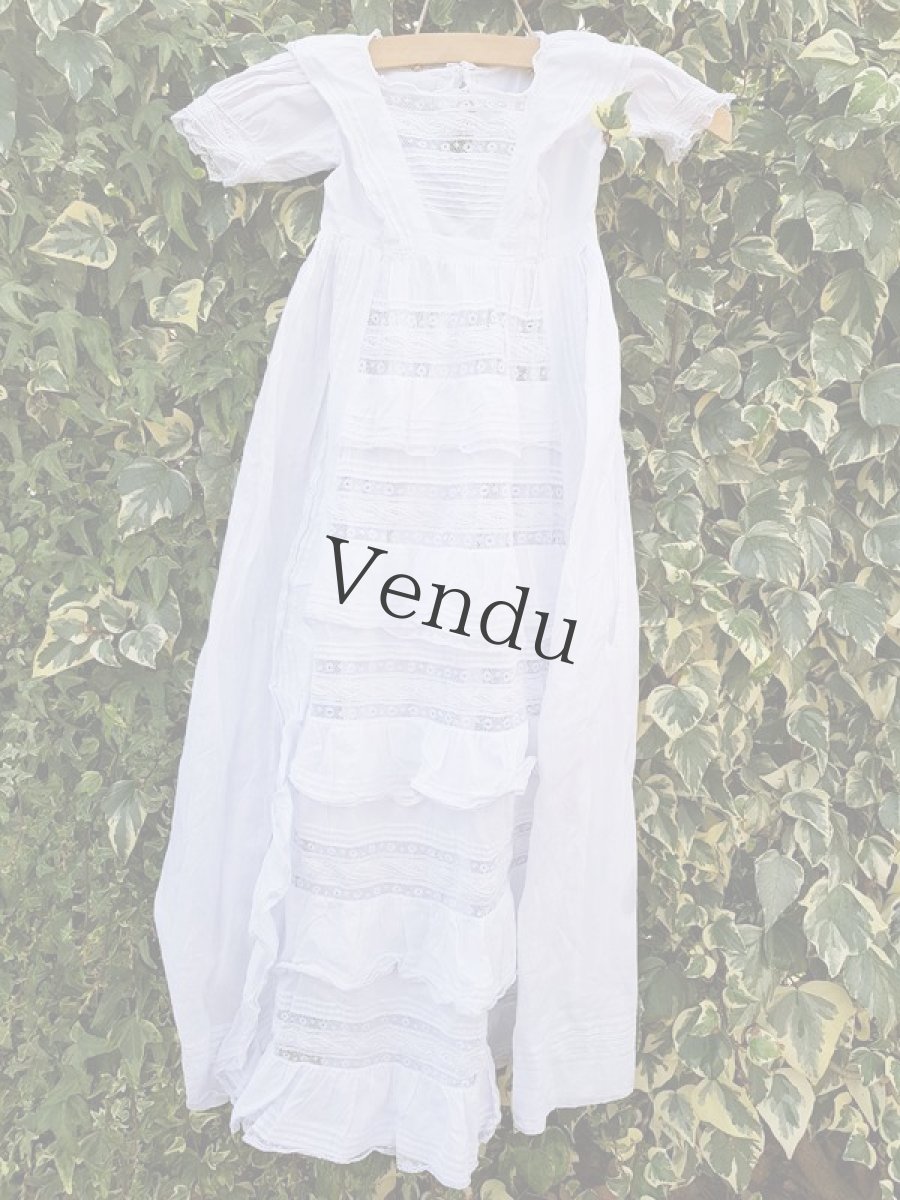 画像13: フランスアンティーク　べべ　バテム(洗礼式）ローブ (13)