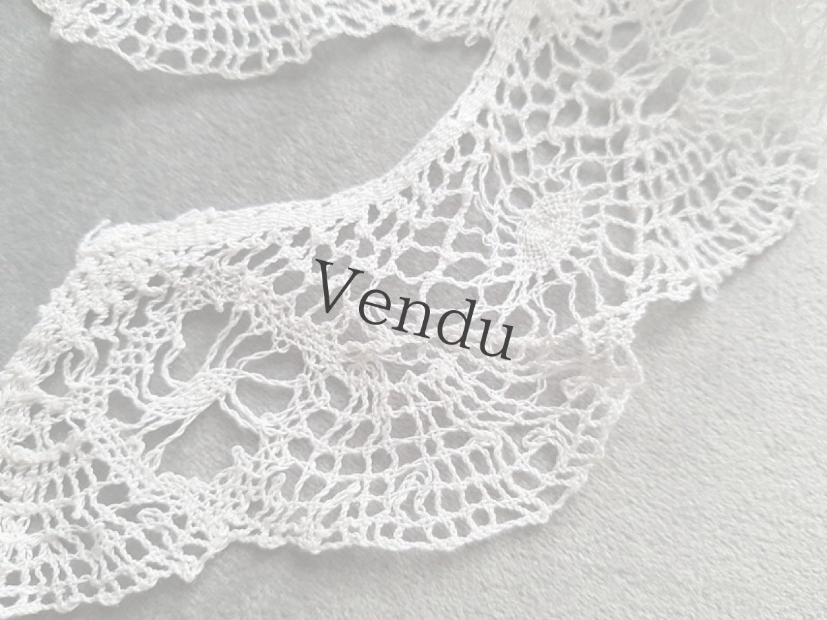 画像2: フランス　手編みボビンレースのつけ襟 (2)