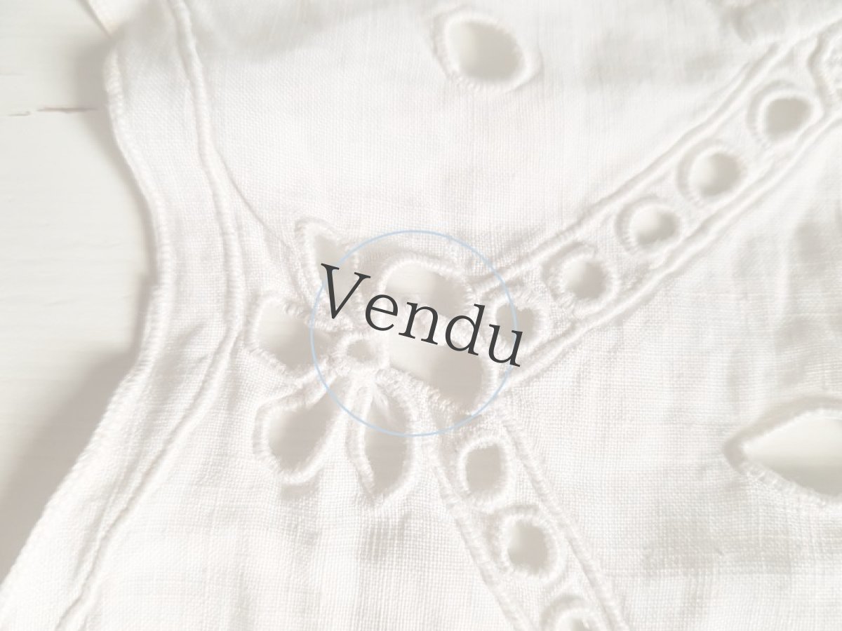 画像8: フランスアンティーク　リネンカットワークのつけ襟 (8)