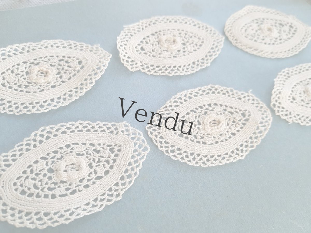 画像2: フランスアンティーク　アイリッシュクロッシェレースのモティーフセット (2)
