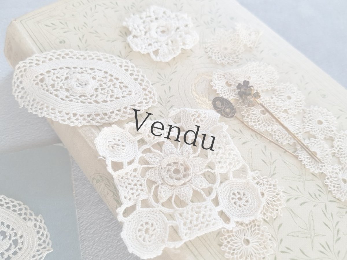 画像10: フランスアンティーク　アイリッシュクロッシェレースのモティーフセット (10)