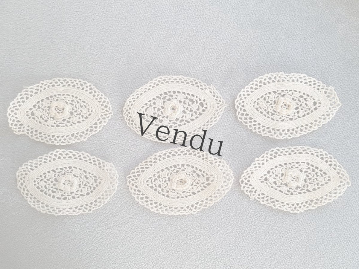 画像5: フランスアンティーク　アイリッシュクロッシェレースのモティーフセット (5)
