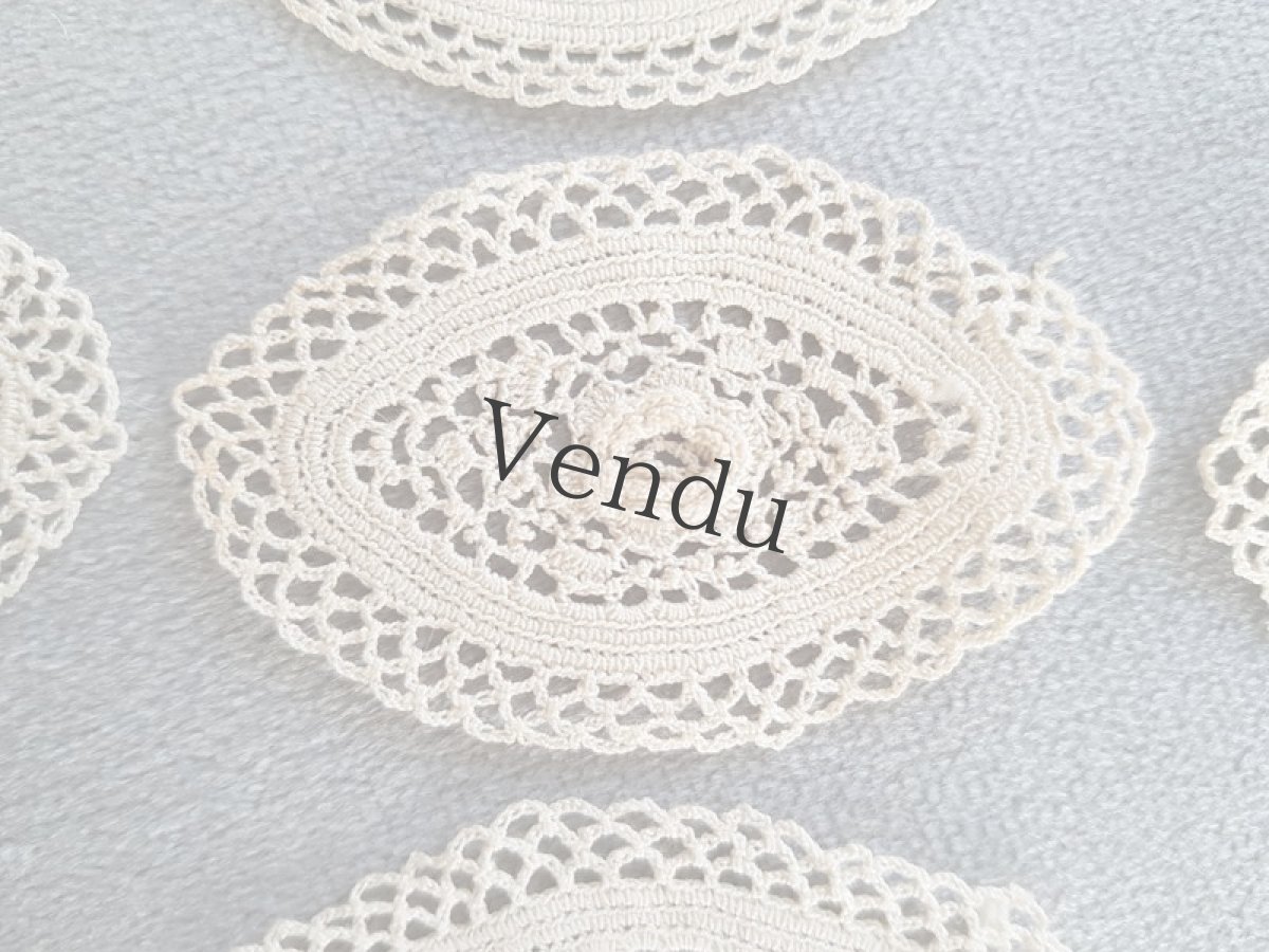 画像7: フランスアンティーク　アイリッシュクロッシェレースのモティーフセット (7)