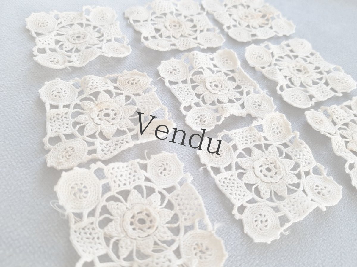 画像2: フランスアンティーク　アイリッシュクロッシェレースのモティーフセット (2)