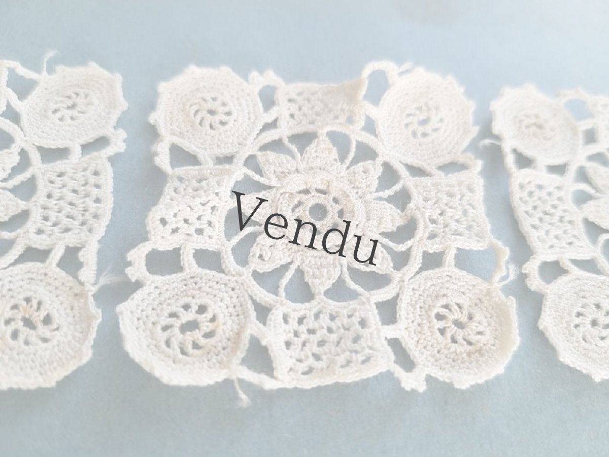 画像4: フランスアンティーク　アイリッシュクロッシェレースのモティーフセット (4)