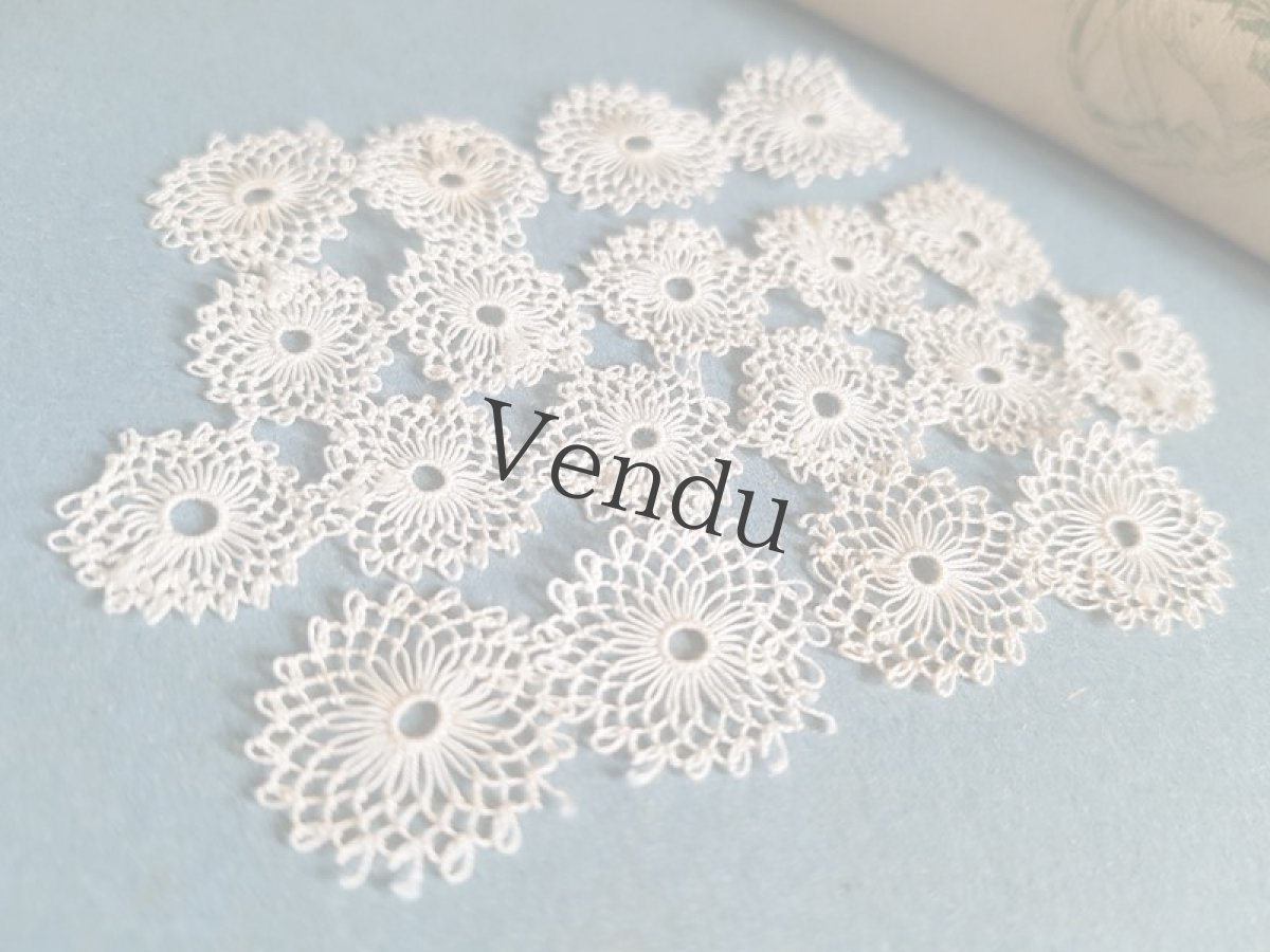 画像6: フランスアンティークちいさくて華奢なレースのモティーフ (6)