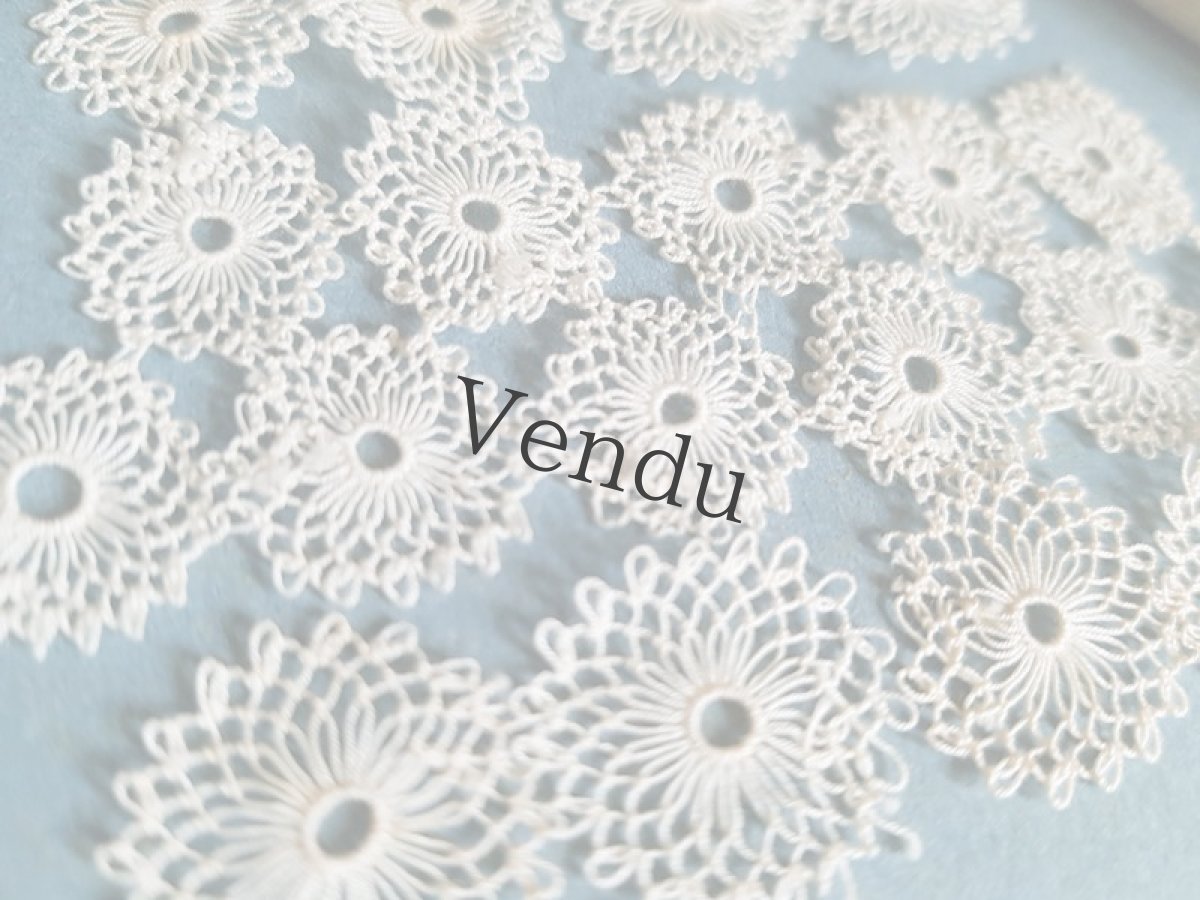 画像7: フランスアンティークちいさくて華奢なレースのモティーフ (7)