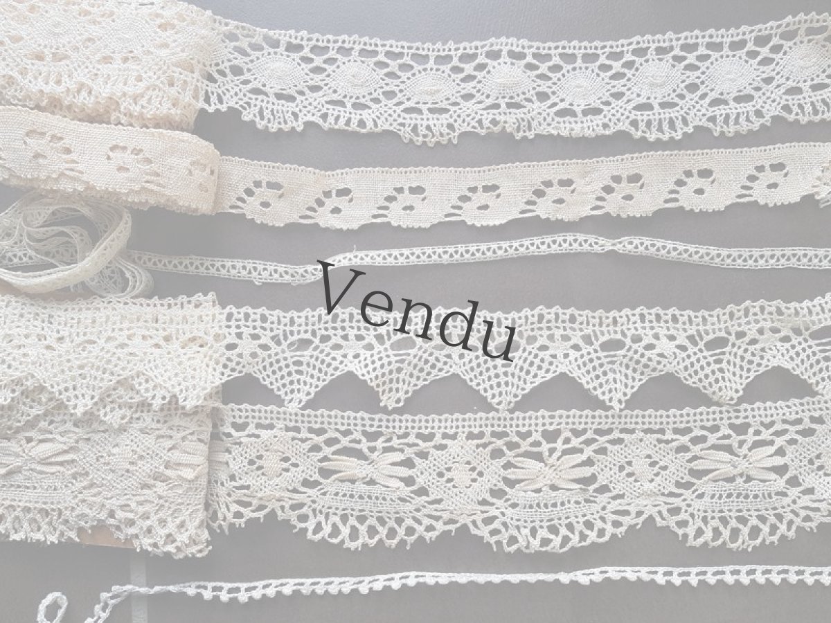 画像9: フランスアンティーク　３種のレースセット (9)