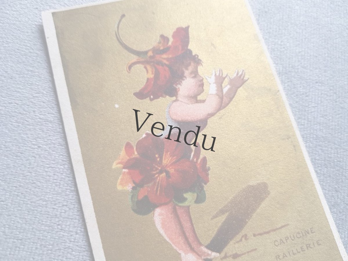 画像2: フランスアンティーク　クロモ　お花キャプシーヌ (2)