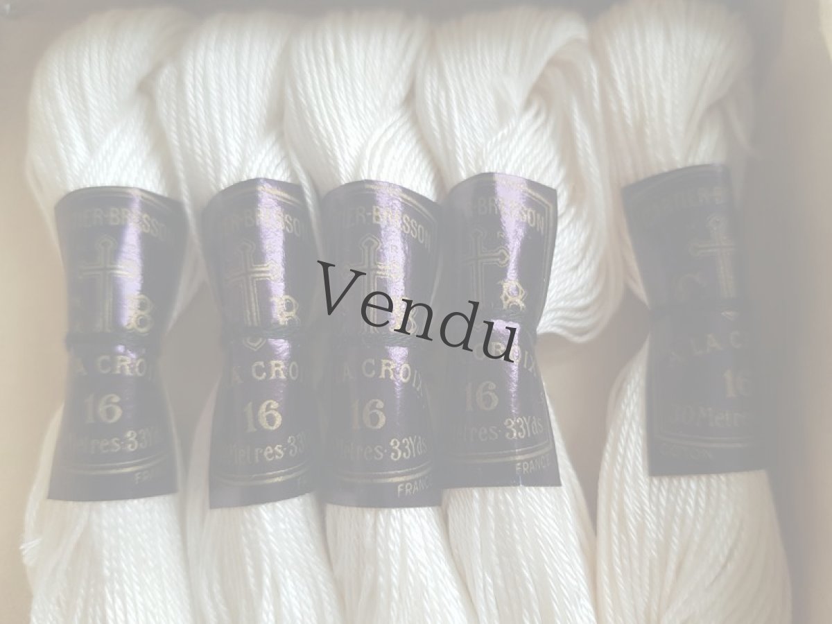 画像5: フランスアンティーク　カルティエ＝ブレッソン刺繍糸16 白５本セット (5)