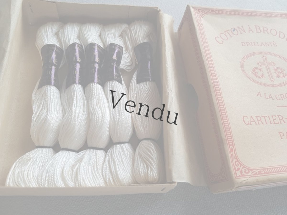 画像6: フランスアンティーク　カルティエ＝ブレッソン刺繍糸16 白５本セット (6)