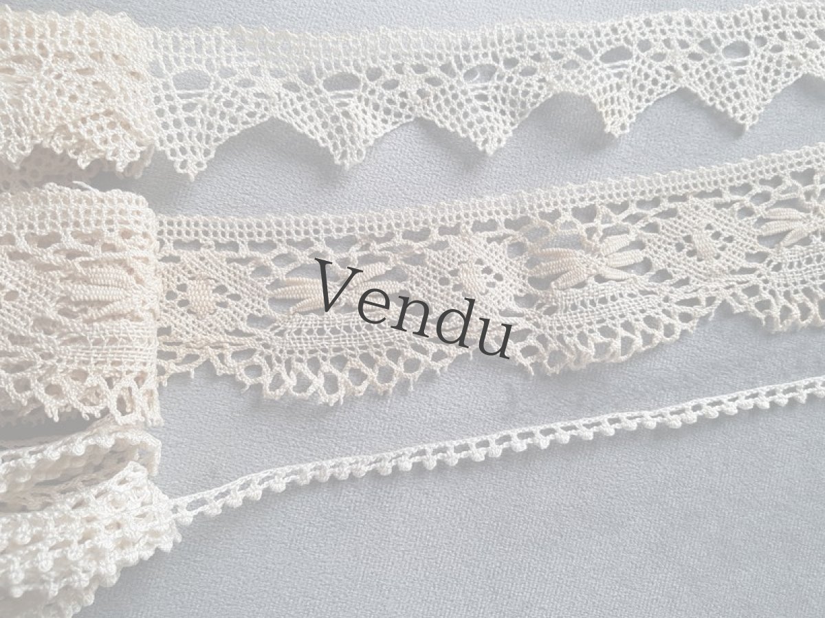 画像2: フランスアンティーク　３種のレースセット (2)