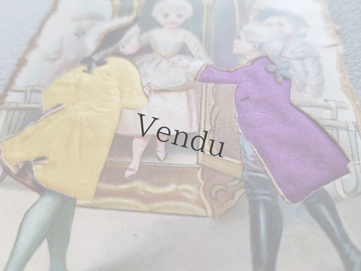 画像2: フランスアンティーク　クロモ　マノン、うっとりだよ  一部シルク張り (2)