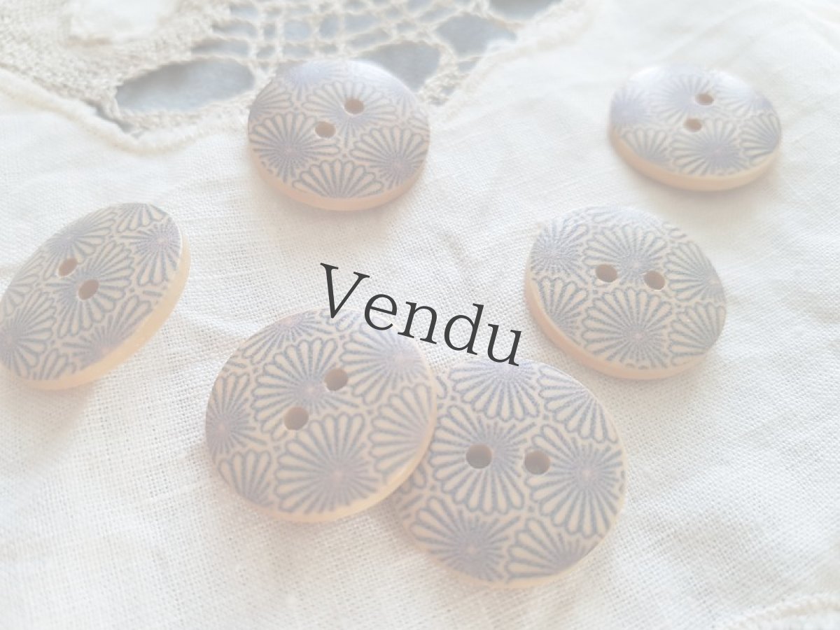 画像4: フランス　木製ボタン23mm (4)