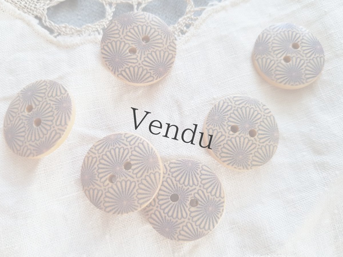 画像3: フランス　木製ボタン23mm (3)