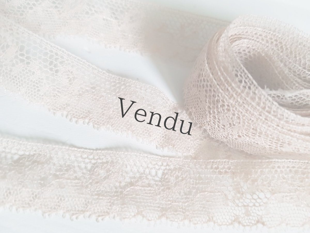 画像3: フランスアンティーク　ベージュパープルのチュールレース (3)