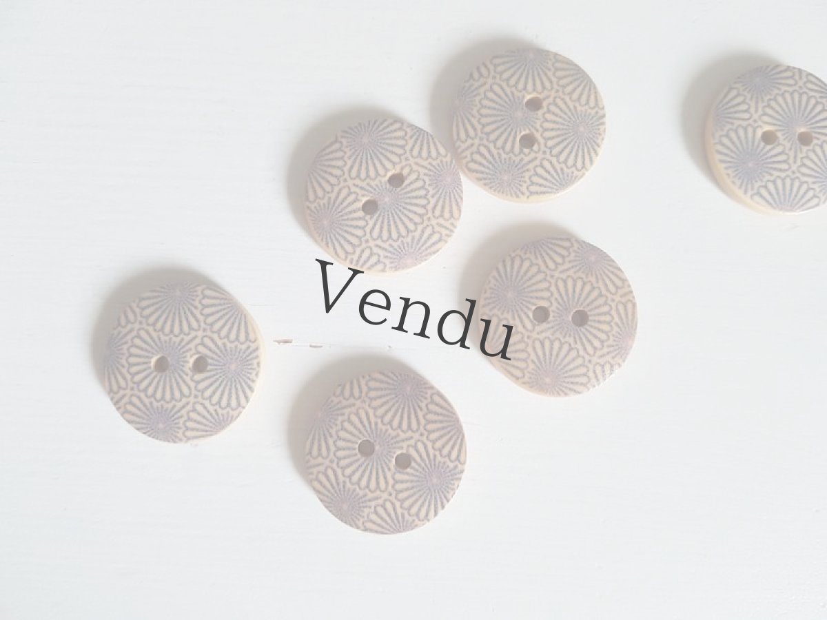 画像5: フランス　木製ボタン23mm (5)