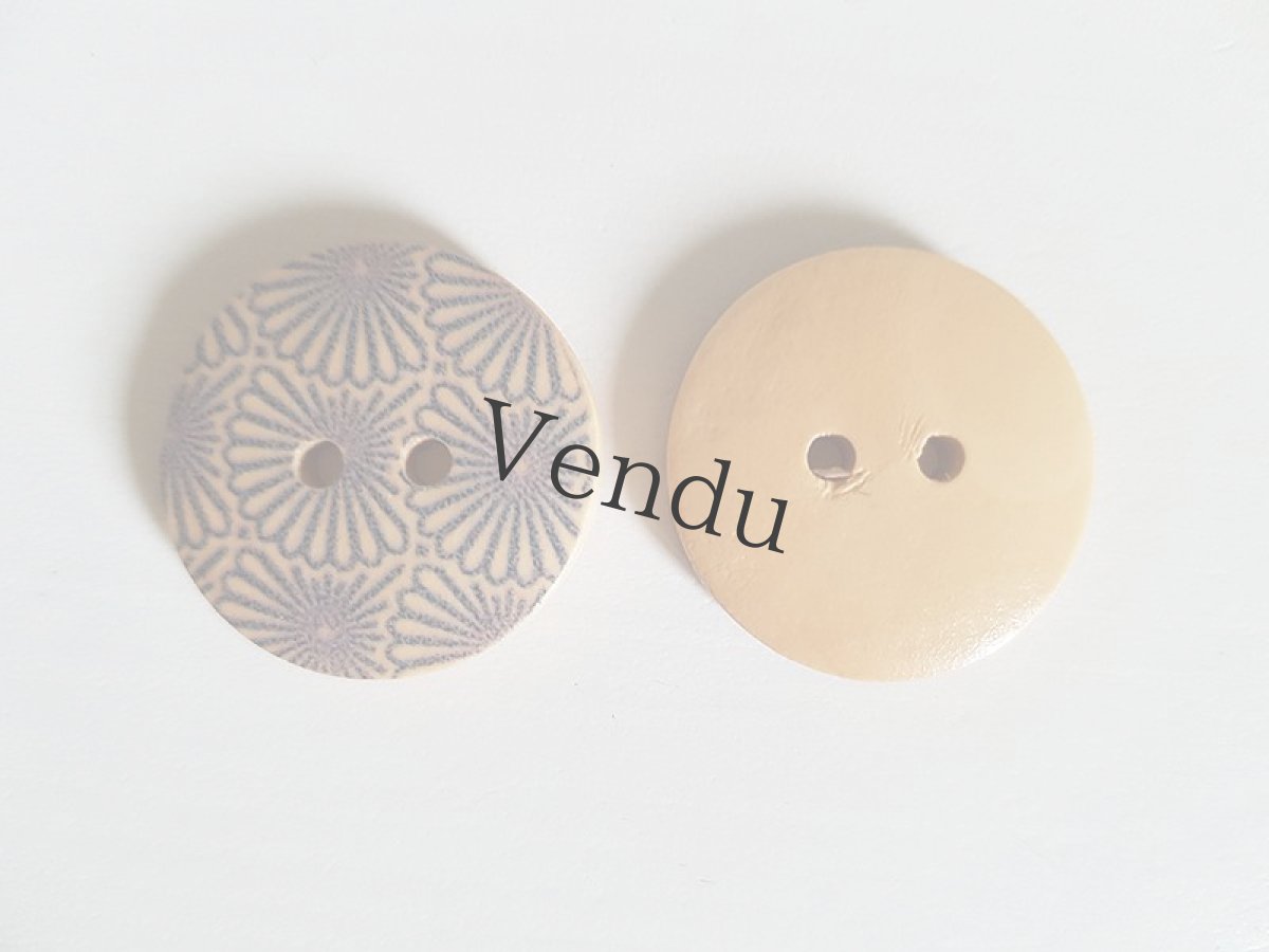 画像6: フランス　木製ボタン23mm (6)