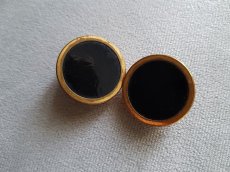 画像1: フランスアンティーク　黒が印象的なメタルボタン27mm (1)