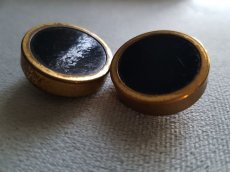 画像2: フランスアンティーク　黒が印象的なメタルボタン27mm (2)