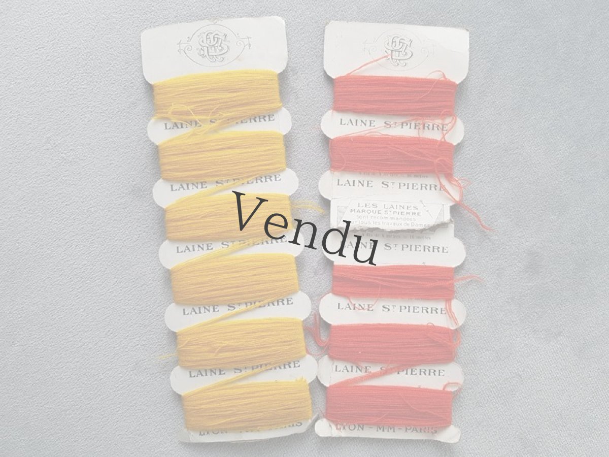 画像5: フランスアンティーク　紙製糸巻き LAINE St-PIERRE 2色セット (5)