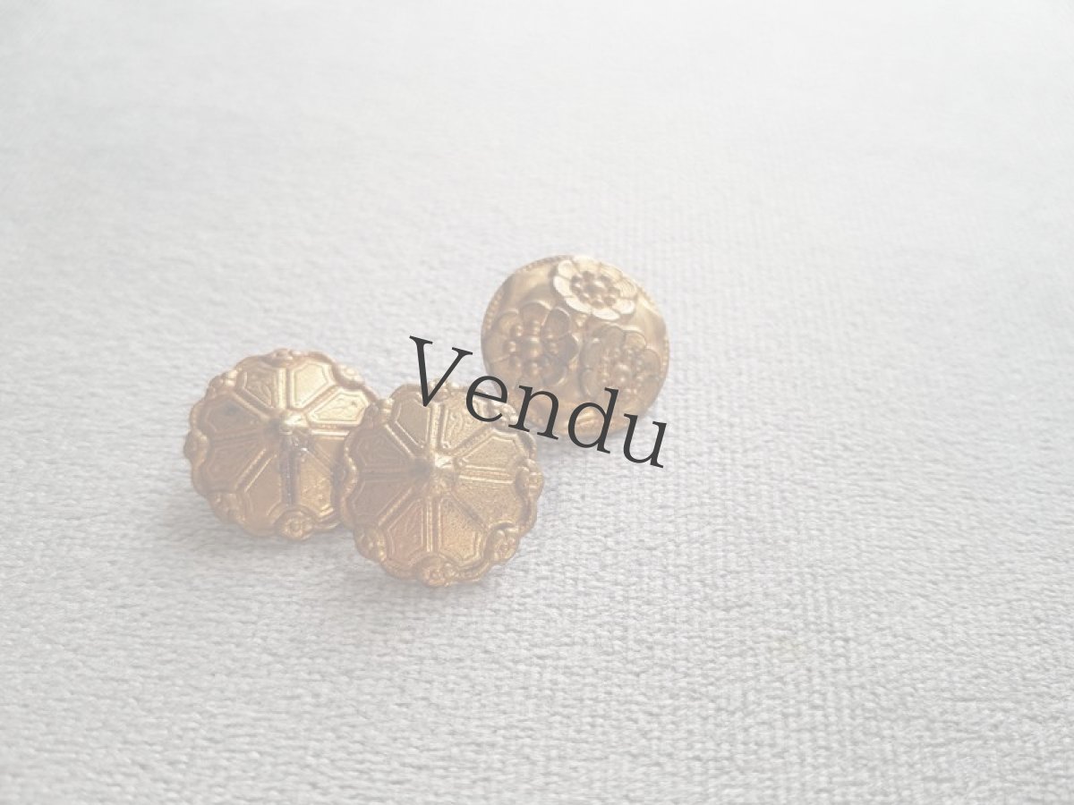 画像4: フランスアンティーク　ゴールドメタルボタン20-21mm　3個セット (4)