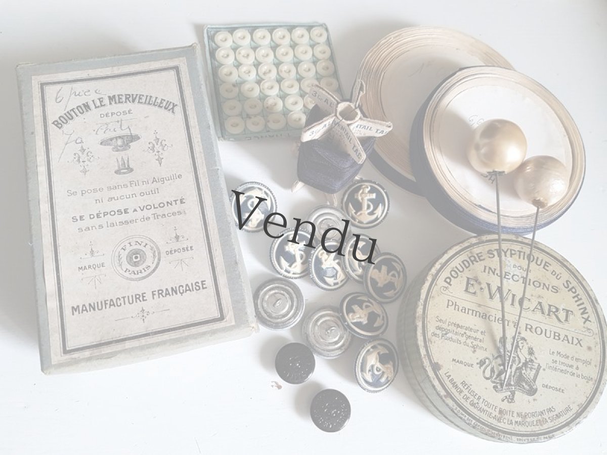 画像10: フランスアンティーク　リボン ブルーマリン (10)