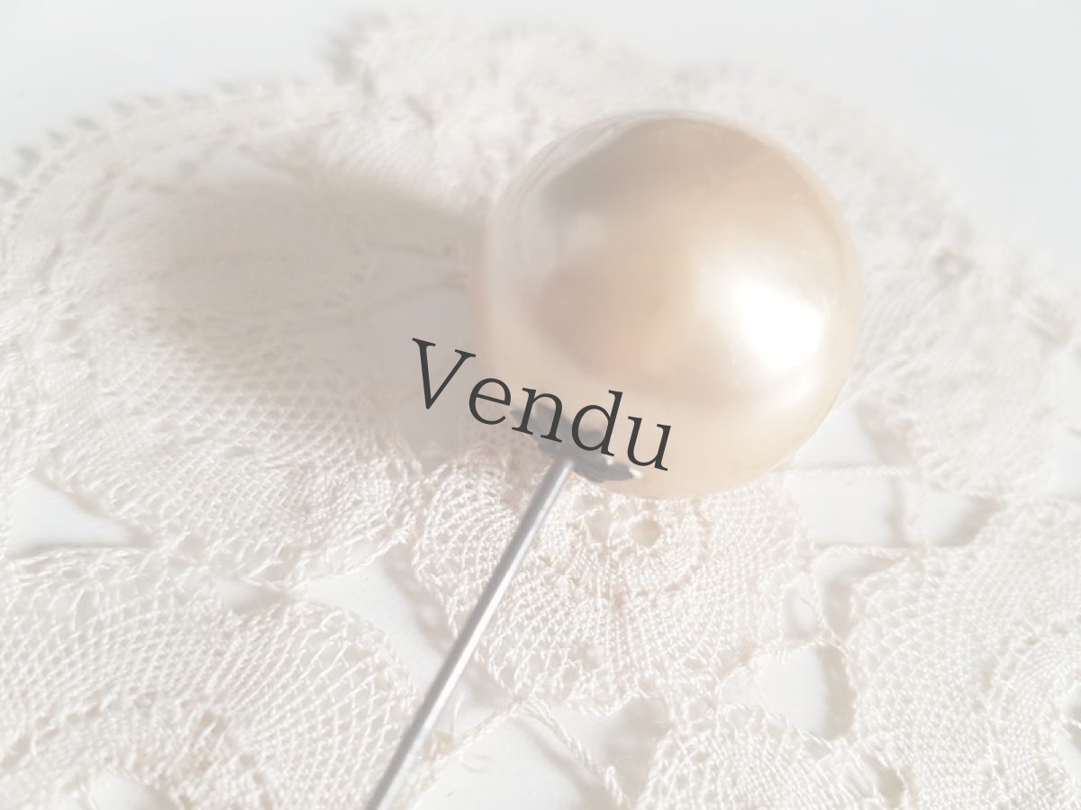 画像2: フランスアンティーク　パールのハットピン 10.2cm (2)