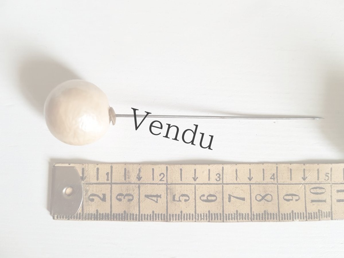 画像5: フランスアンティーク　パールのハットピン 9.6cm (5)