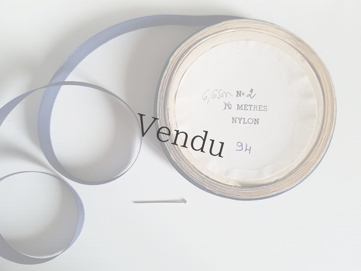 画像5: フランスアンティーク　リボン ブルーマリン (5)