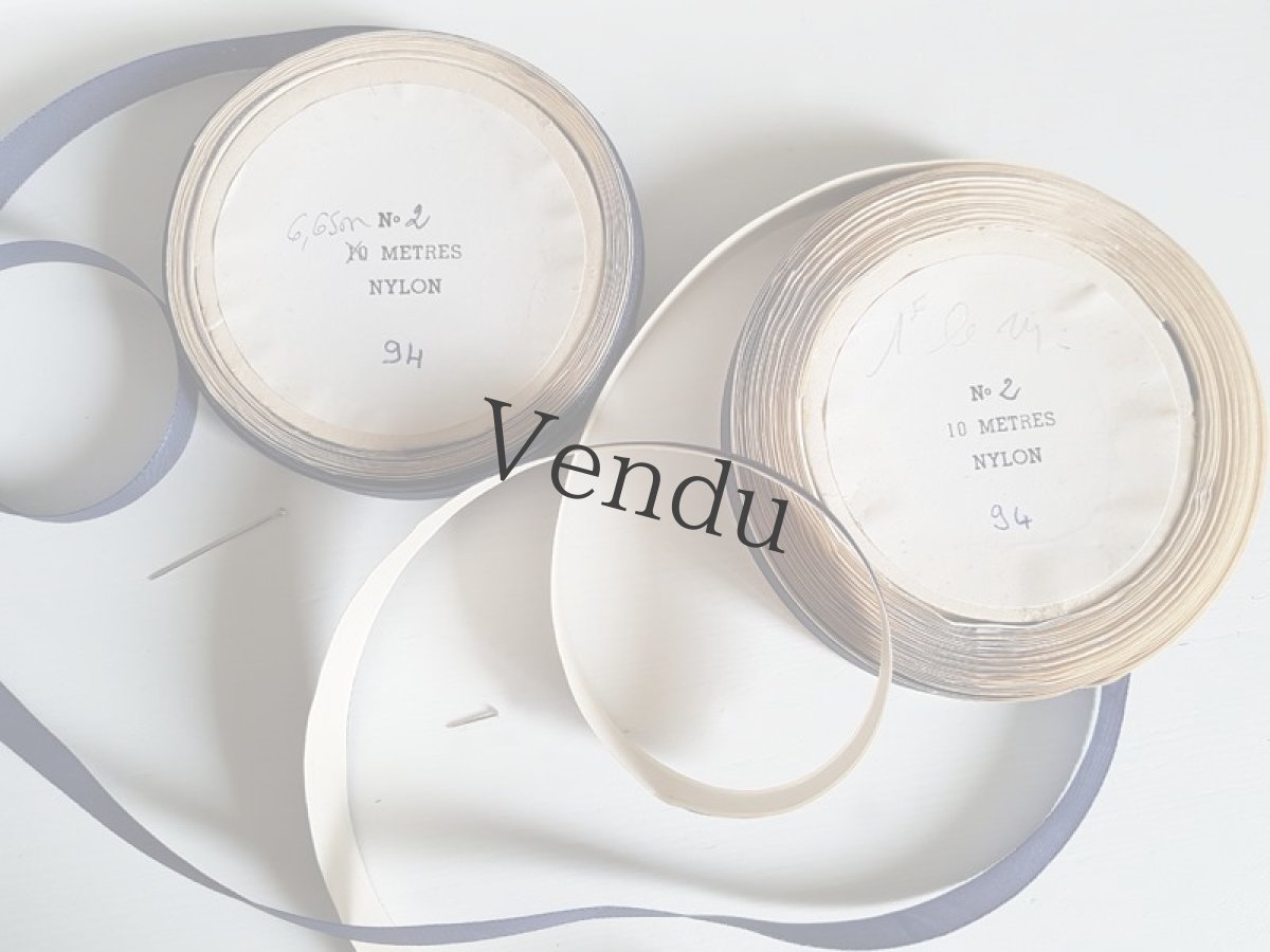 画像2: フランスアンティーク　リボン ブルーマリン (2)