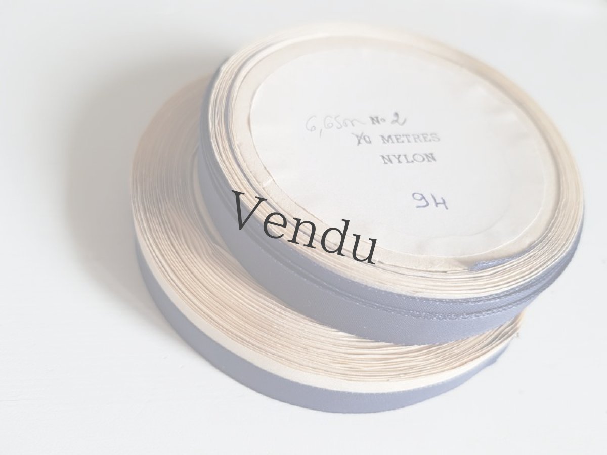 画像8: フランスアンティーク　リボン ブルーマリン (8)