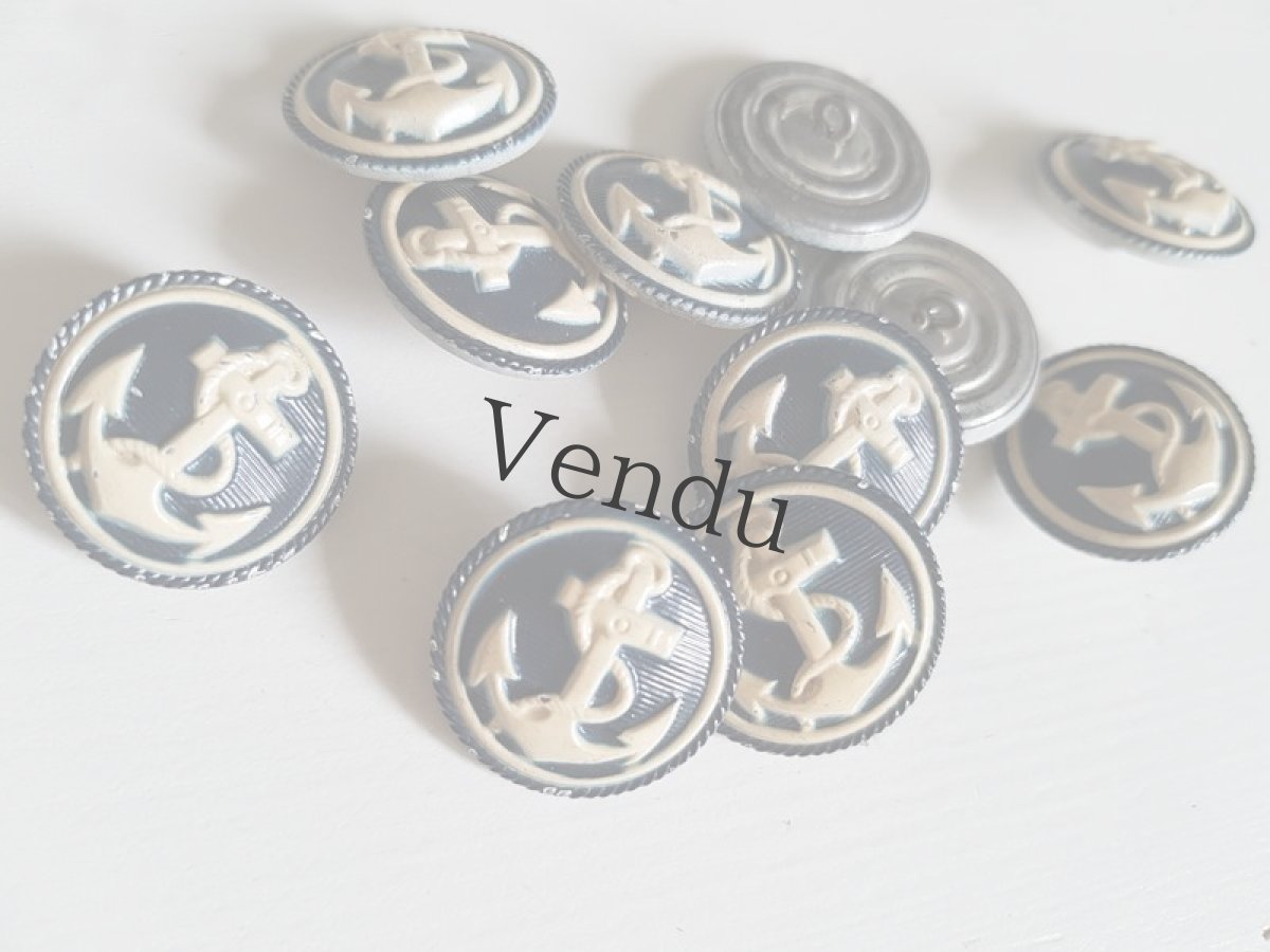 画像2: フランスヴィンテージ　フレンチマリンメタルボタン (2)