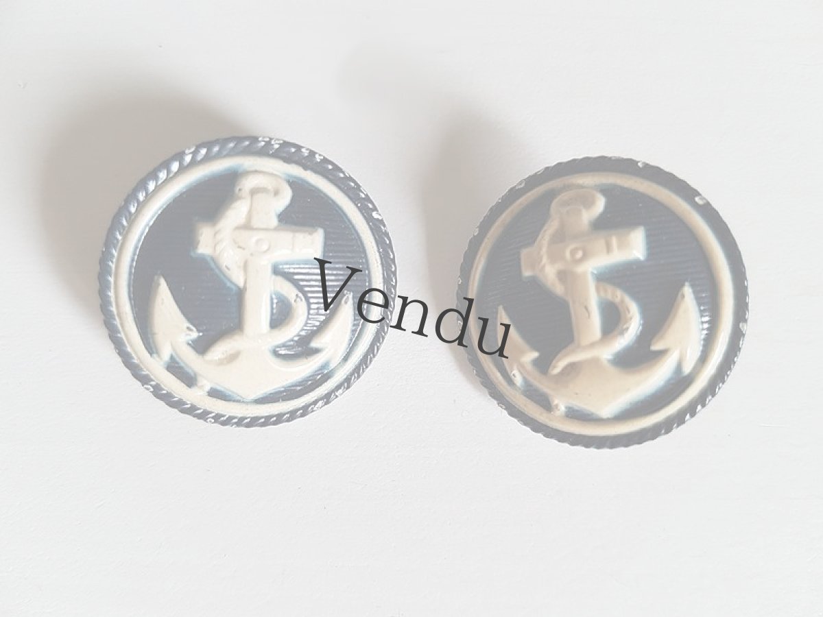 画像3: フランスヴィンテージ　フレンチマリンメタルボタン (3)