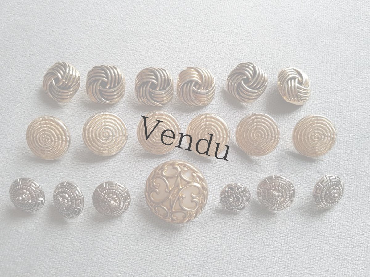 画像2: フランスヴィンテージ　ブロカントメタル風ボタンセット (2)