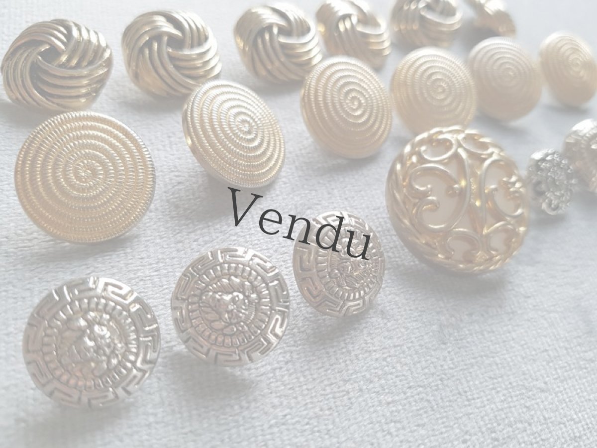 画像4: フランスヴィンテージ　ブロカントメタル風ボタンセット (4)