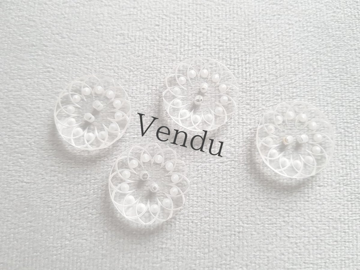 画像2: フランスヴィンテージ　ルーサイトボタン22mm ４個セット (2)