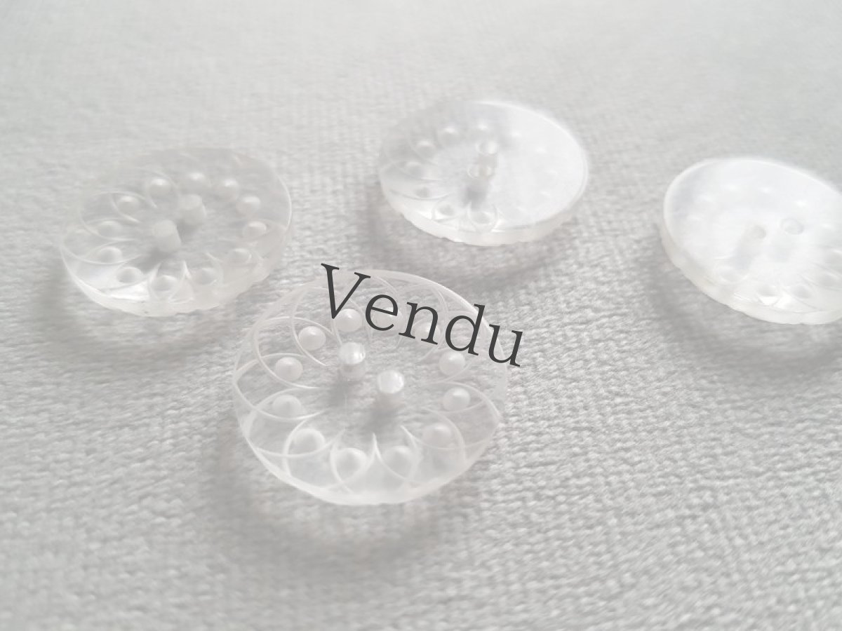 画像3: フランスヴィンテージ　ルーサイトボタン22mm ４個セット (3)