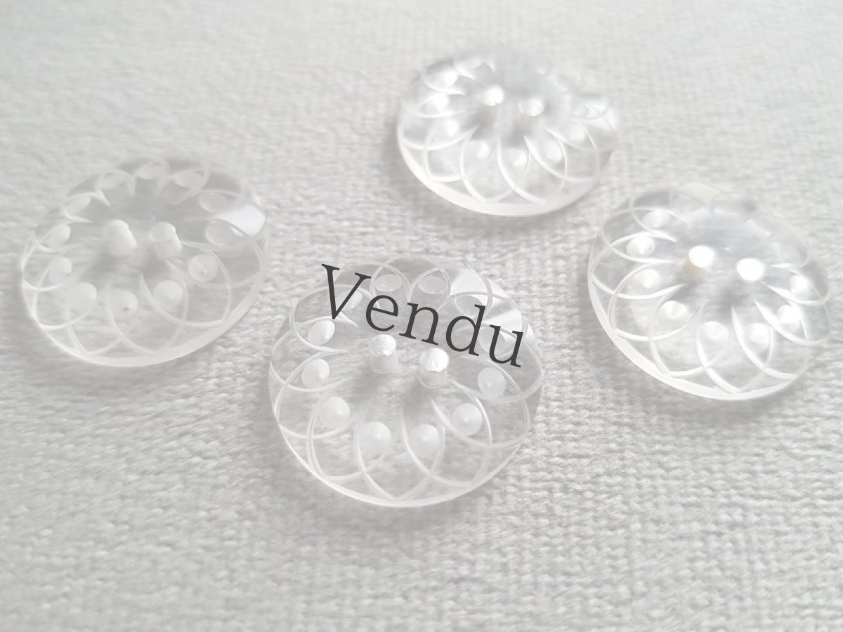 画像4: フランスヴィンテージ　ルーサイトボタン22mm ４個セット (4)