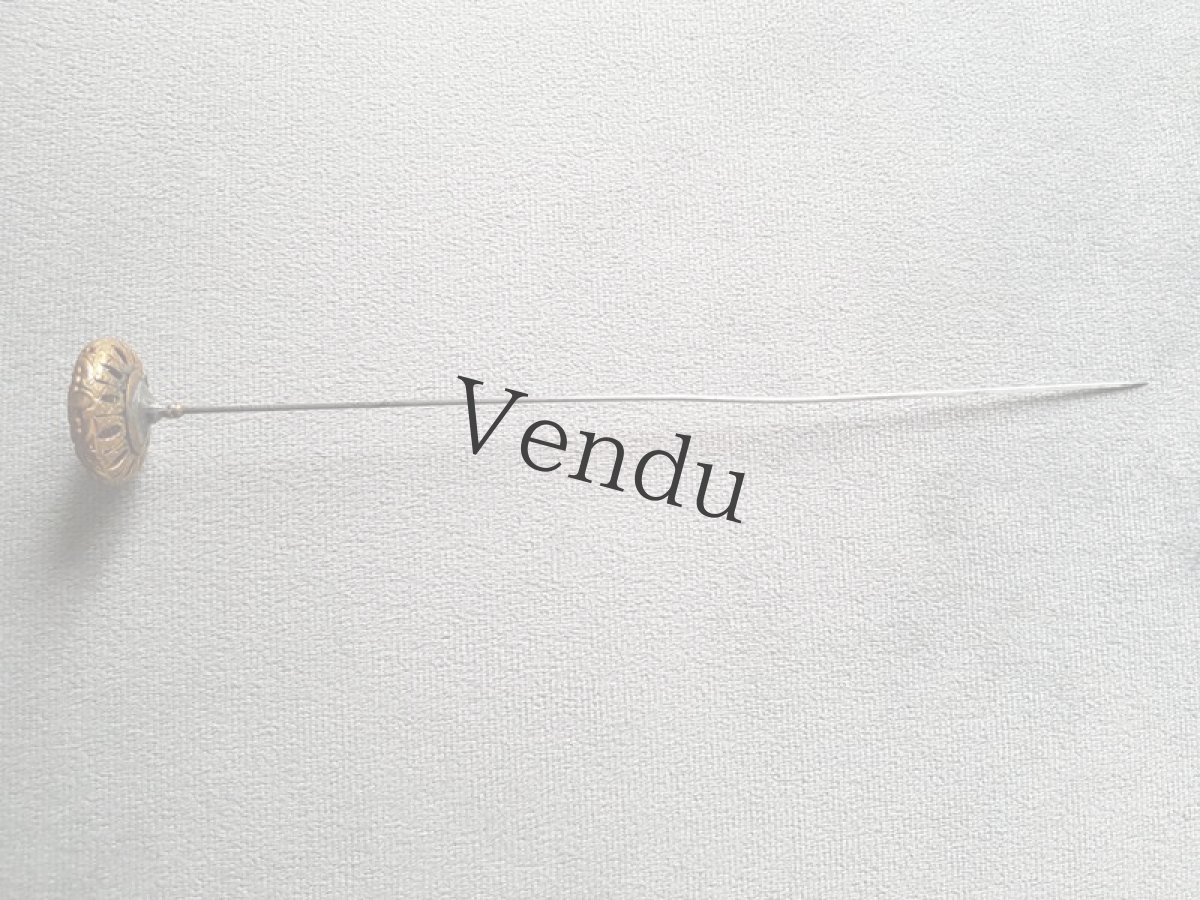 画像2: フランスアンティーク　透かし模様 真鍮のハットピン 21cm (2)