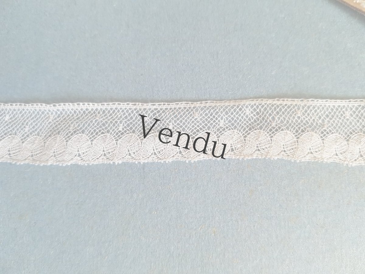 画像2: フランスアンティーク　わずかにドットのチュールレース 237cm (2)