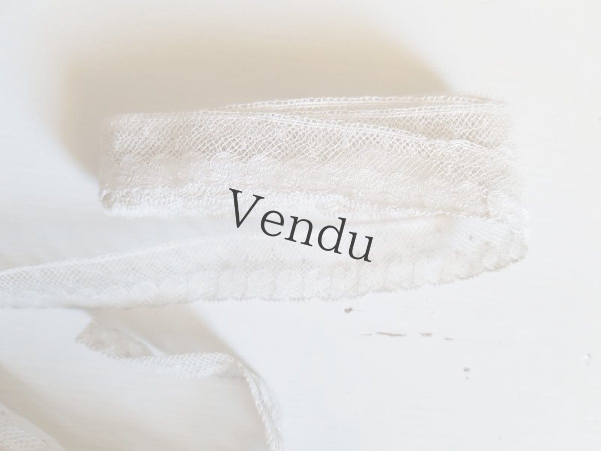 画像4: フランスアンティーク　わずかにドットのチュールレース 237cm (4)