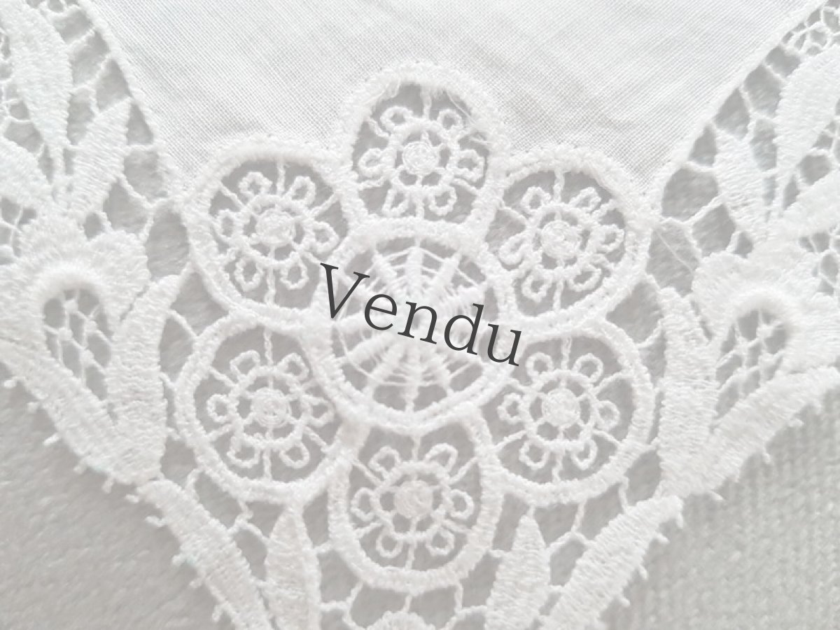 画像2: フランスヴィンテージ　お花のレースハンカチ (2)