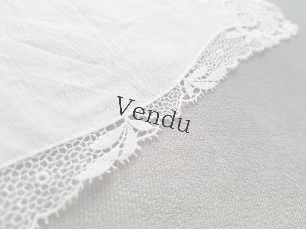 画像4: フランスヴィンテージ　お花のレースハンカチ (4)