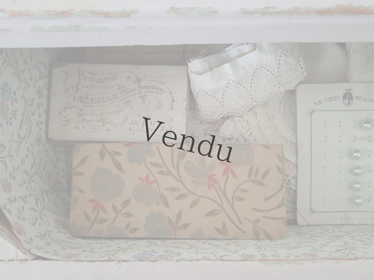 画像10: フランスアンティーク　小さなカルトナージュボックス (10)